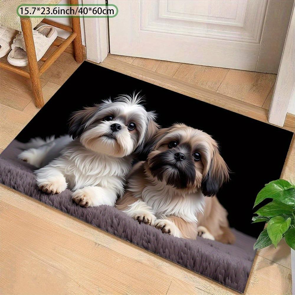 Absorbent Dog Pattern Floor Mat Diatomite Bath Mat Creative Optical Illusion Doormat Entryway