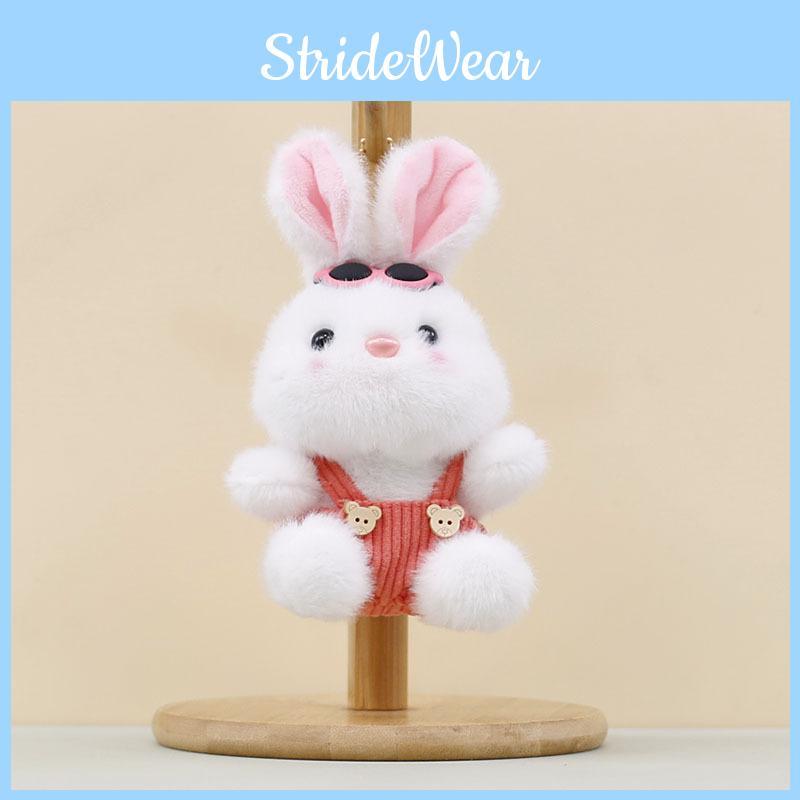 Pants Strap Sunglasses Rabbit Plush Keychain Animal Toy Cute Doll Bag Pendant