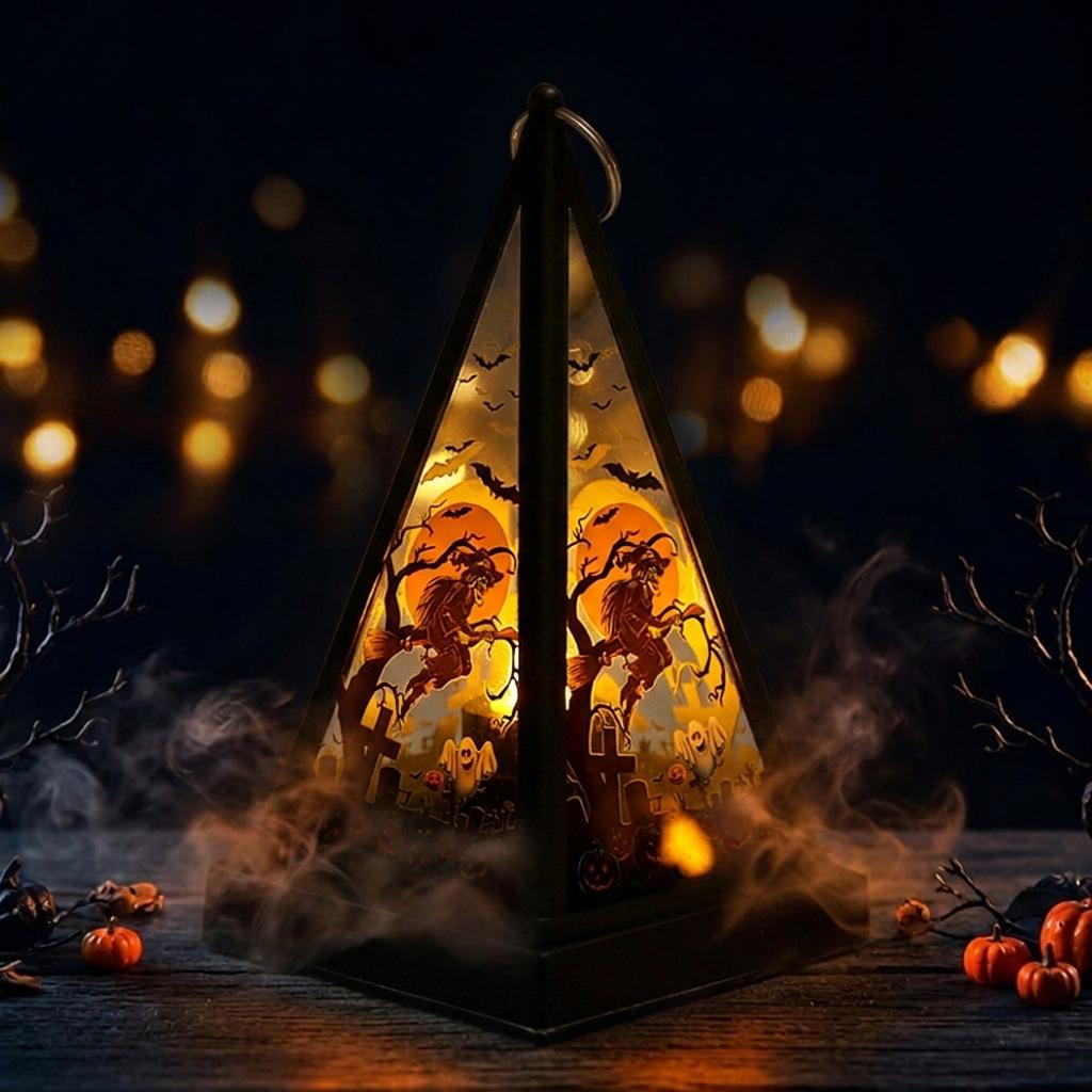 Halloween Decorations, Portable Wind Lanterns, Holiday Party Atmosphere Props Decorations, Halloween Candle Lights