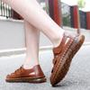 Summer Sandals Men Comfort Sandals Hollow Out Breathable Genuine Leather Shoes Casual Driving Beach Vacation Soft Men Sandals