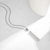 Collana minimalista cilindrica in acciaio inossidabile per uomo e donna, collana alla moda adatta per l'uso quotidiano, gioielli, regali