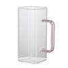 Shaangqi Square Glass Mug with Pink Handle