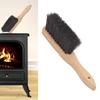 Fireplace Brush Oblong Soft Bristle Wooden Handle Shape