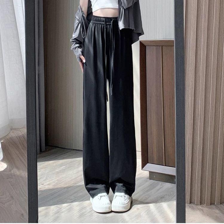 Women's Summer High-Waist Sun Protection Wide-Leg Pants - Ice Silk Loose Fit