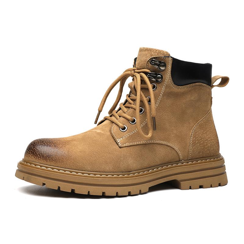 

Мужские ботинки мартин средней высоты мужские осенние в британском стиле мужские рабочие ботинки цвета ревеня 6002-R 38 жёлтый