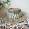 Retro Japanese Cotton And Linen Cloth Seaweed Flat Top Small Short Brim Top Hat Women'S Summer Woven Straw Hat Sun Protection Sunshade Holiday Tide