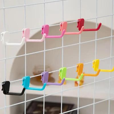 10PCS Reusable Mesh Hangers Plastic Storage Hooks Panel Hooks Universal Net Hooks For Display Organizer