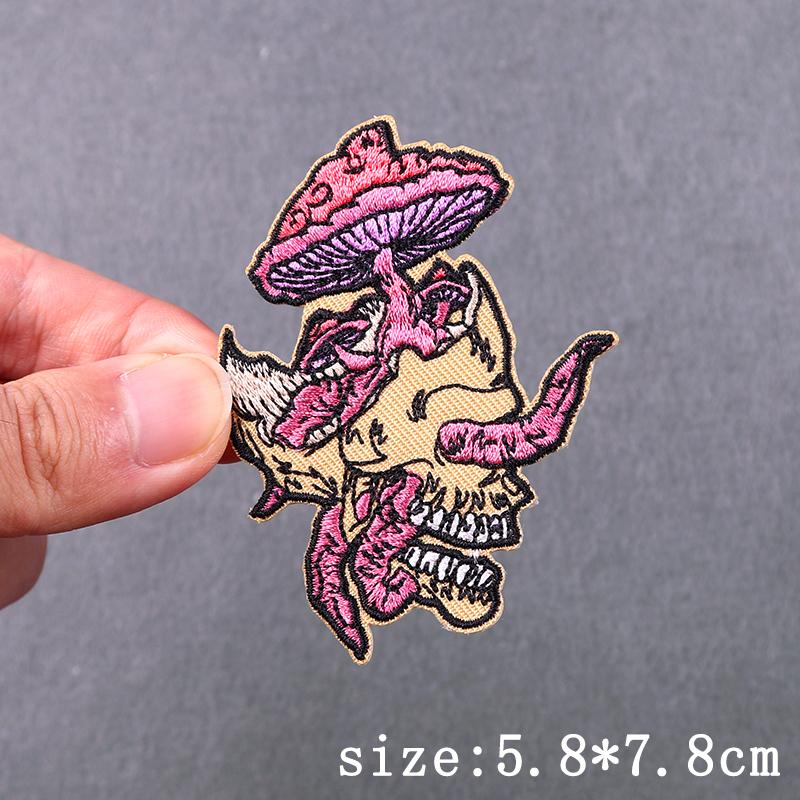 Punk Embroidered Patches For Clothing Demon Devil Patch Iron On Patches For Clothes Hip Hop Sewing/Fusible Patch Stickers Badges
