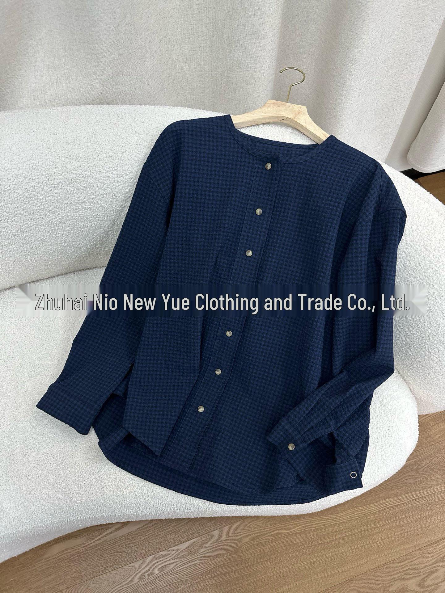 

Women s Wool Blend Plaid Long Sleeve Shirt Jacket - Lazy Style, Blue Touch (cs04141-1) Large темно-синий