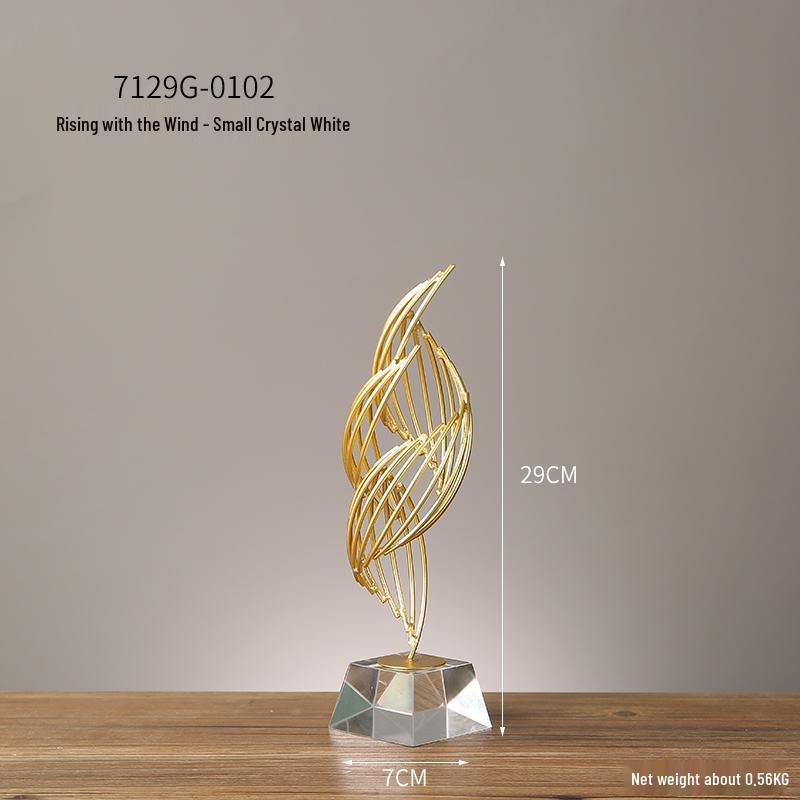 Nordic Leaf Crystal Ball Ornament: Elegant Light Luxury Decoration for Home Entrance, Living Room, Wine Cabinet, or Office Display.