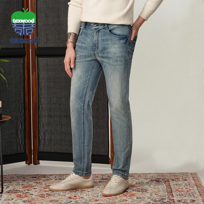 

Texwood Men s Autumn/Winter Slim-Fit Straight Jeans 35