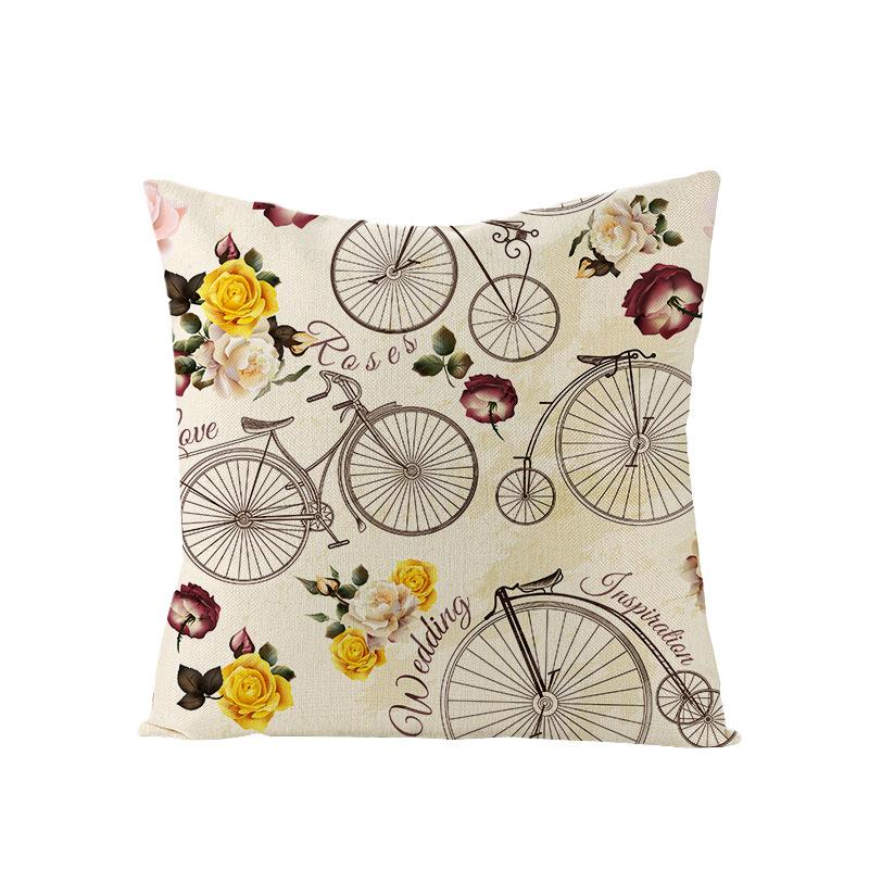 Valentine's Day Pillowcase Floral Series Square Polyester Pillowcase Home Cushion Cover