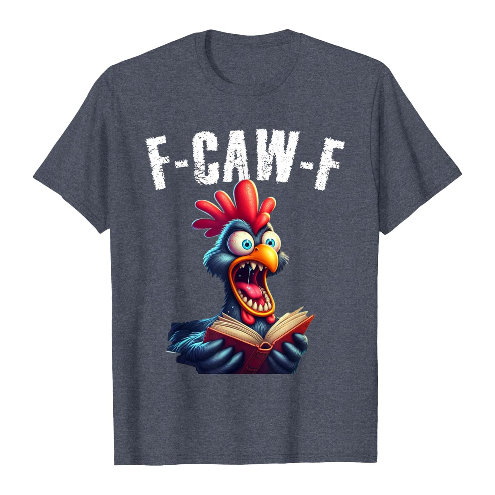 

Смешная футболка с петухом, кукарекающим F-Caw-F, и каламбуром S тёмно-синий