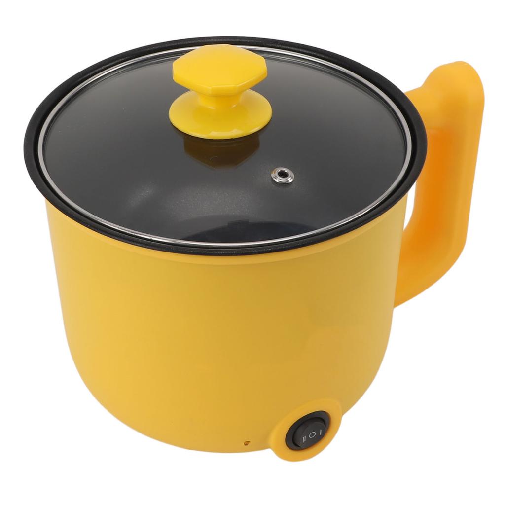 Electric Noodle Cooker Yellow 1.8L 2 Speed Adjustment 600W Automatic Power Off Anti Stick with