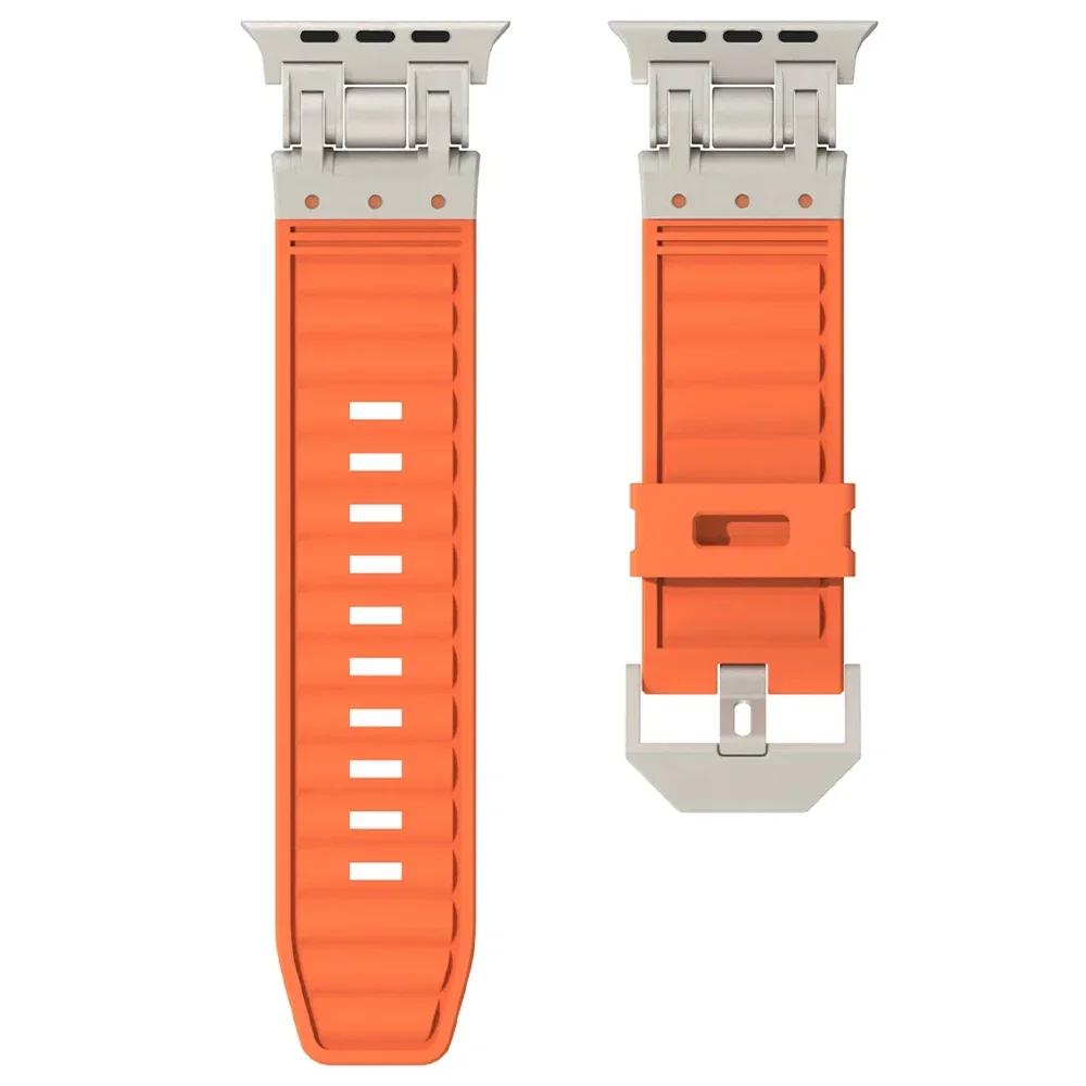 Correa Deportiva de Silicona Para Apple Watch Ultra 2 49mm 45mm 44mm 42mm Correa de Goma Suave Para iWatch Series 9 8 7 6 5 4 se Pulsera para Hombre