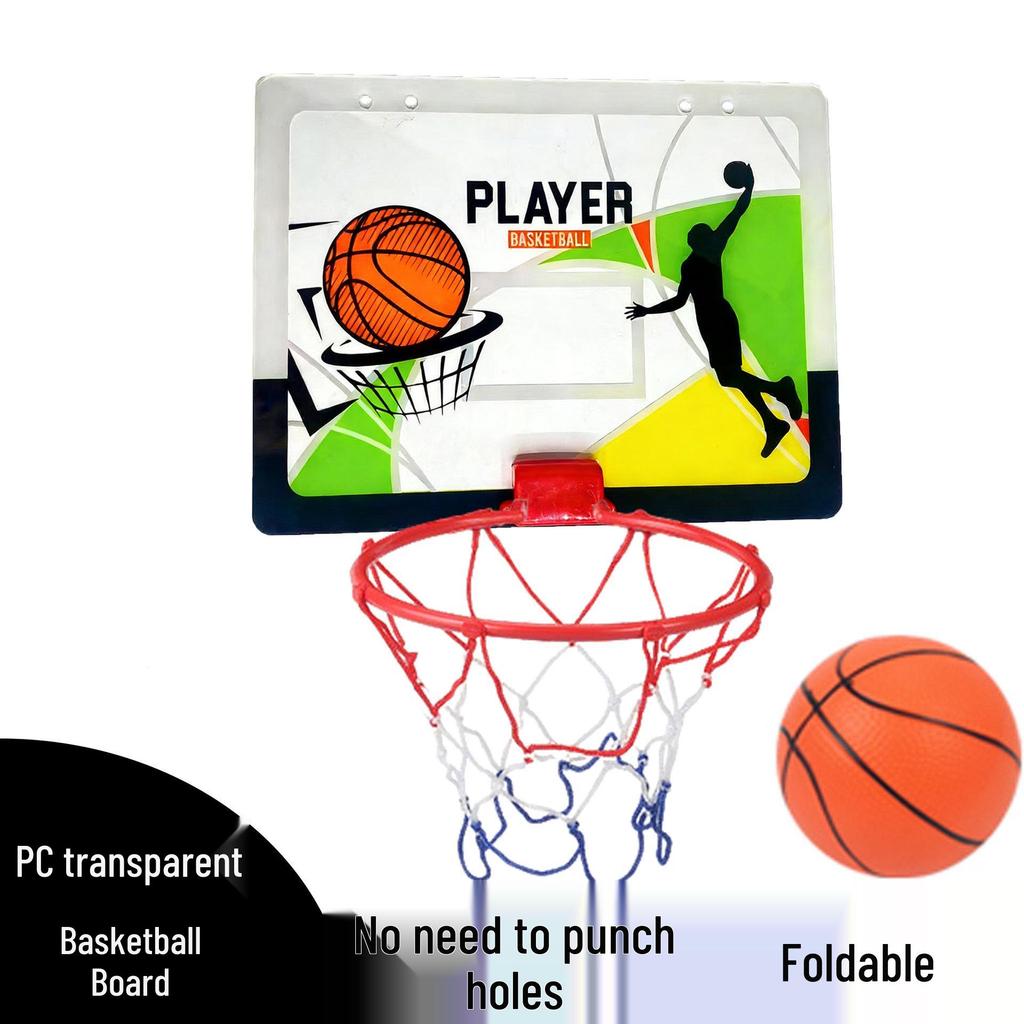 Punch-Free Foldable Wall-Mounted Acrylic Basketball Hoop for Indoor/Outdoor Parent-Child Play