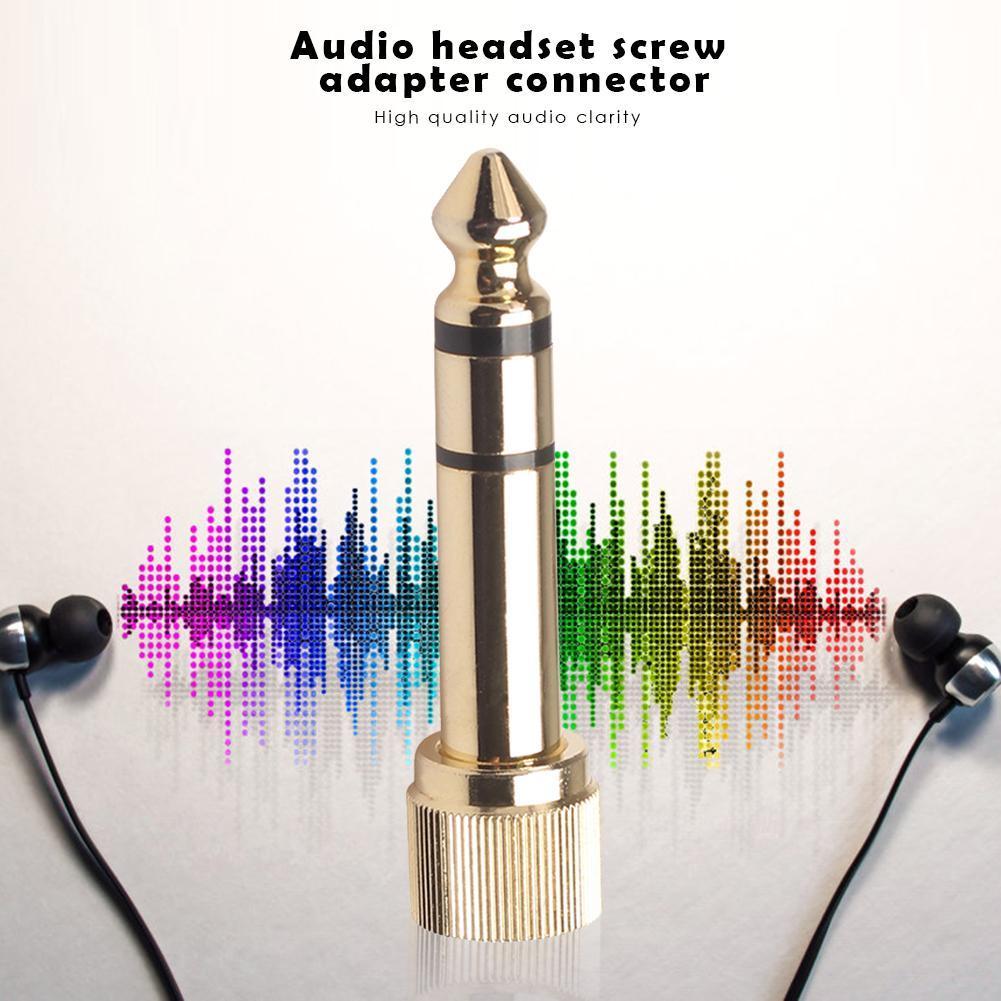 6.35mm Male To 3.5mm Female Plug Headphone Audio Adapter with 3.5mm Screw Jack Audio Video Cable Adapter Locking Cable