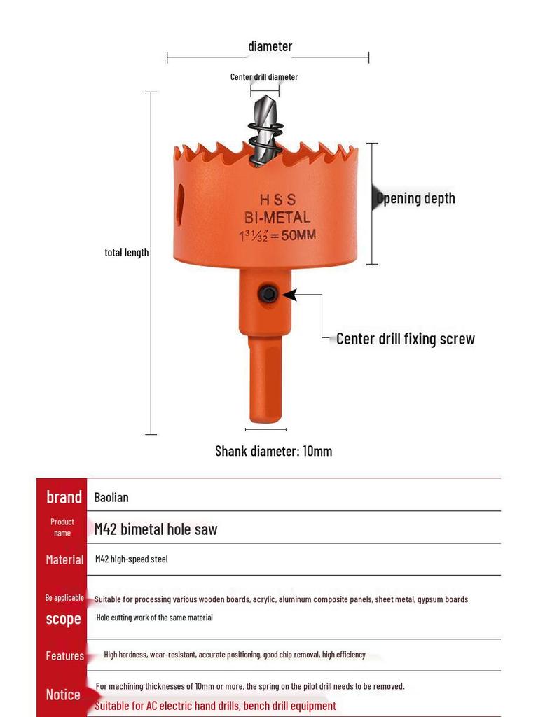 High-Quality 75mm Wood & Plasterboard Hole Saw Drill Bit for Downlights