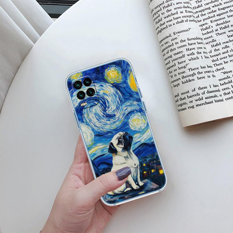 

Pet Dog Pug Transparent Phone Case for Samsung Galaxy A04 A04S A14 A23 A34 A54 M23 M33 M52 M53 Galaxy A23