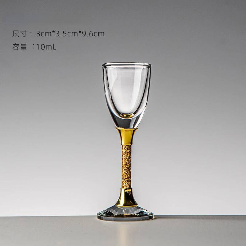 2 Pcs Crystal Goblet Shot Glasses 10ml Diamond Cut Creative Party Stemware Small Wineglass Mini XO Vodka Korean Soju Tasting Cup 10ml