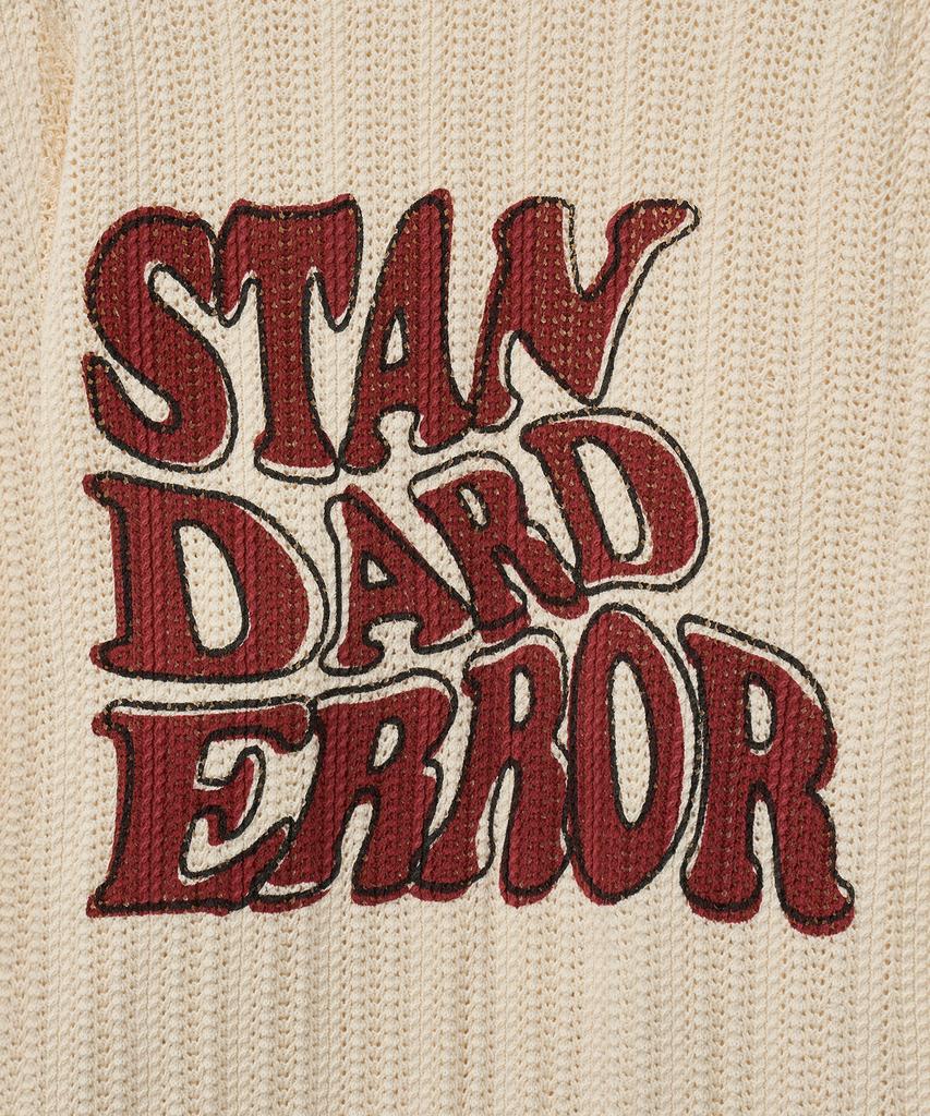STANDARDERROR 87-Stan190 Country Oversized Color Block Lettering Knit Ivory