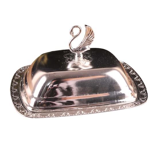 Food Container with Lid Dustproof Stainless Steel Butter Dish Box Serving Tray Hotel Supplies