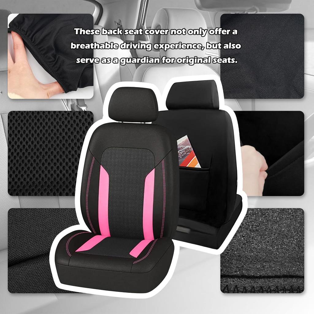 2 Pack Universal Car Seat Cover With Breathable Mesh Backrest,Comfortable Car Seat Protector With Foam Padding And Retaining Buckle,Highly Elastic
