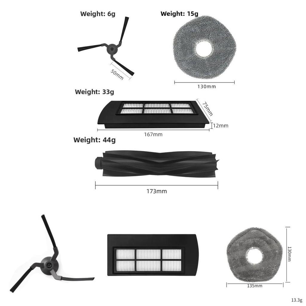 Für Eufy X9 Serie Reinigungsroboter Zubehör Haupt- und Seitenbürste Filtersieb für die Hausreinigung