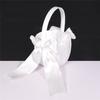 A84E-2er-Pack Weißer Blumenmädchenkorb Hochzeitskorb Für Blumenmädchen Niedlicher Satin-Blumenmädchenkorb