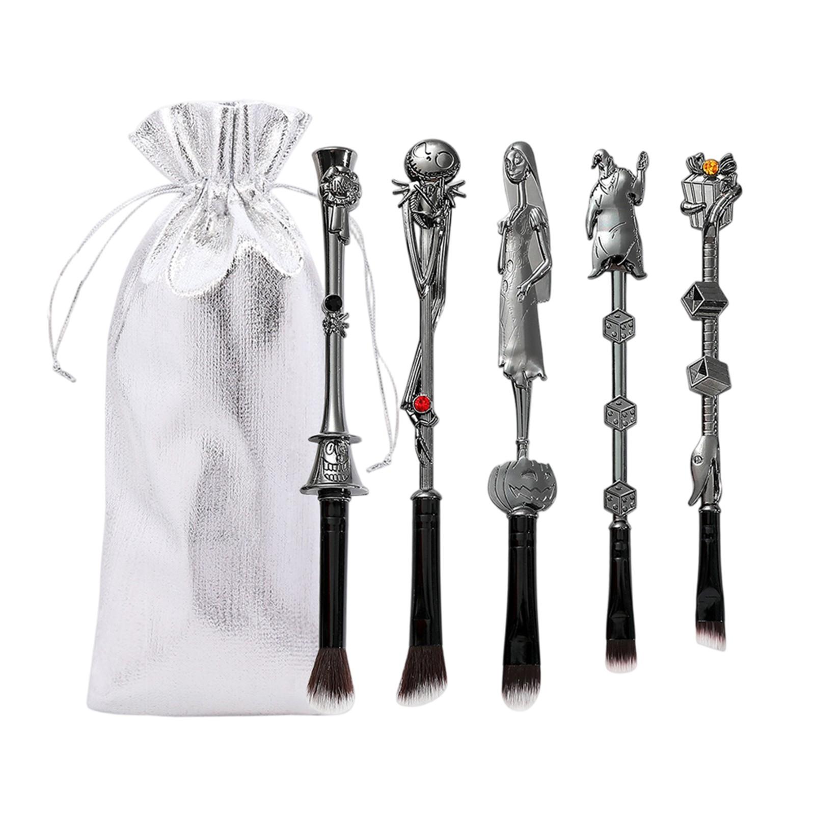 

5 Наборов Страшных Кистей для Макияжа в Темной Тематике, Кисть для Теней, Детальная Кисть One Size чёрный