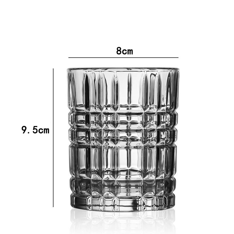 1pcs European Striped Whiskey Glass Party Juice Beverage Cups Carved Luxury Cocktail Glass Heat-resistant Transparent Tea Cups 1pcs