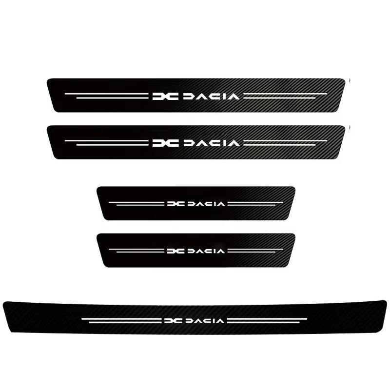 1/4/5ks Chrániče prahů dveří auta z uhlíkových vláken proti šlápnutí Samolepky pro Dacia Duster Logan Sandero Stepway Dokker Lodgy MCV