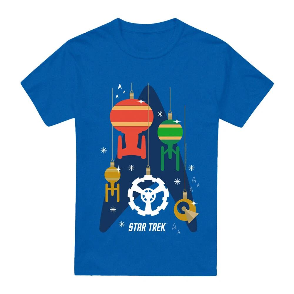 Star Trek Ship Bauble Christmas T-Shirt S-2XL, Royal M