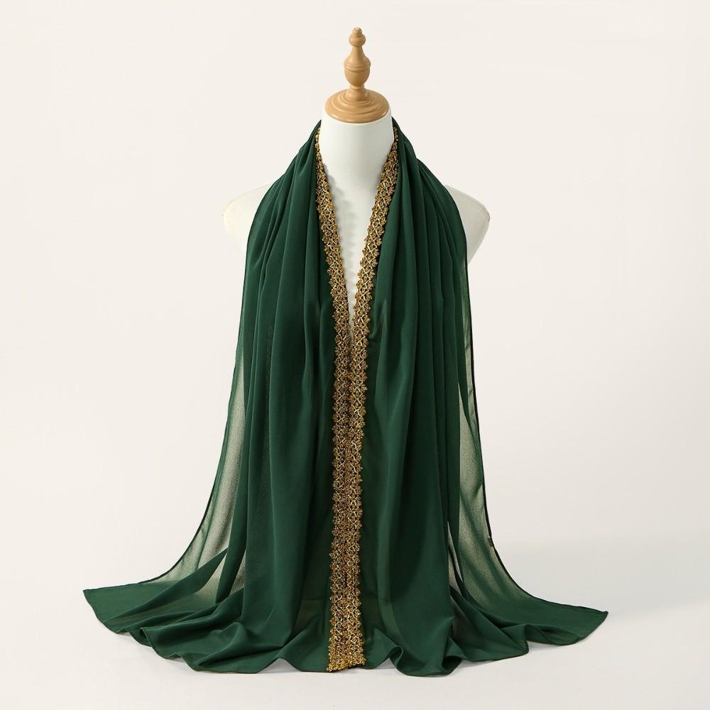 Golden Wave Modest Covering Scarf Chiffon Material Shawl Wrap New Eid al-Fitr Hijab  Arab Style