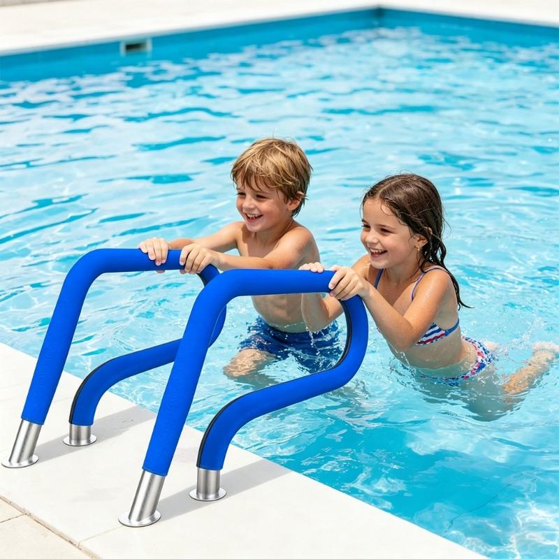 Swimming Pool Hand Hold Cover highlighting Adjustable Fastening System For tight And Easy Installation 48 foot Size