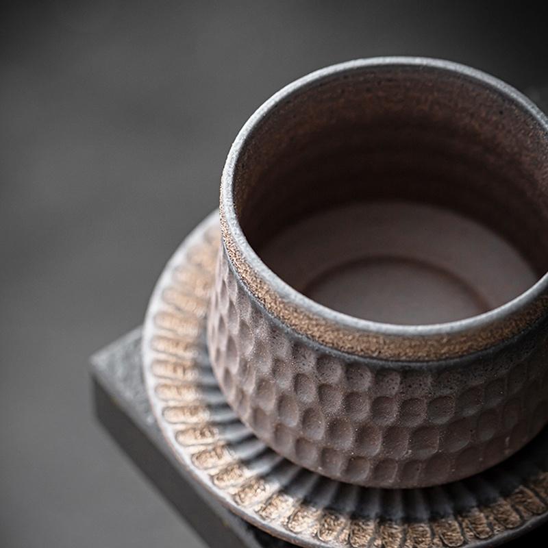 250ml Coarse Pottery Gilded Coffee Cup Japanese Retro Creative Tea Cup