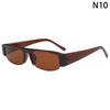 Small Rectangle Women Sunglasses Vintage Clear Lens Men Half Frame Eyewear Shades Uv400