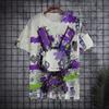 Sommer Herren Freizeit Mode Kreativ Lässig Täglich T-Shirt Locker Lässig T-Shirt 3D Digital Farbe Gedrucktes T-Shirt