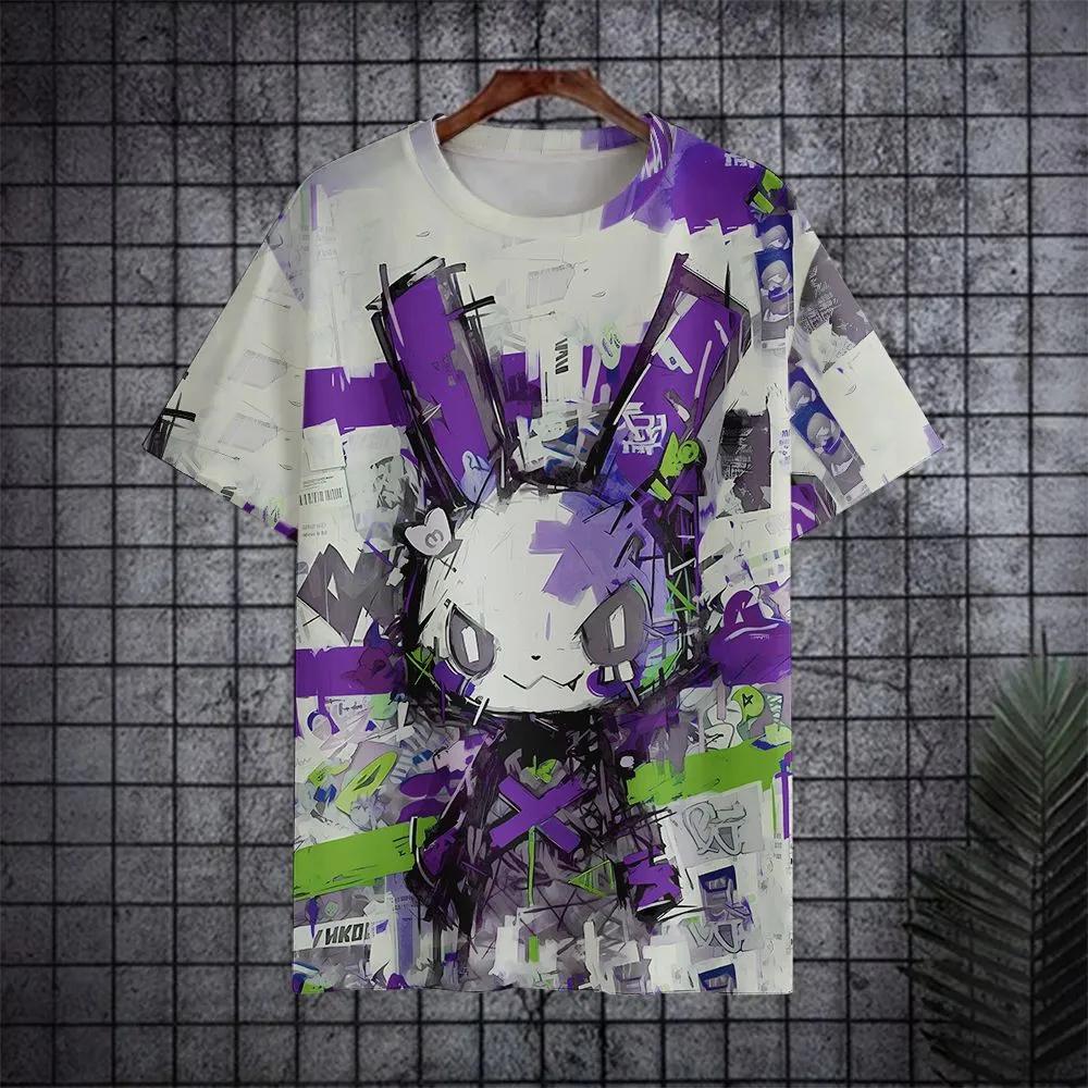 Sommer Herren Freizeit Mode Kreativ Lässig Täglich T-Shirt Locker Lässig T-Shirt 3D Digital Farbe Gedrucktes T-Shirt