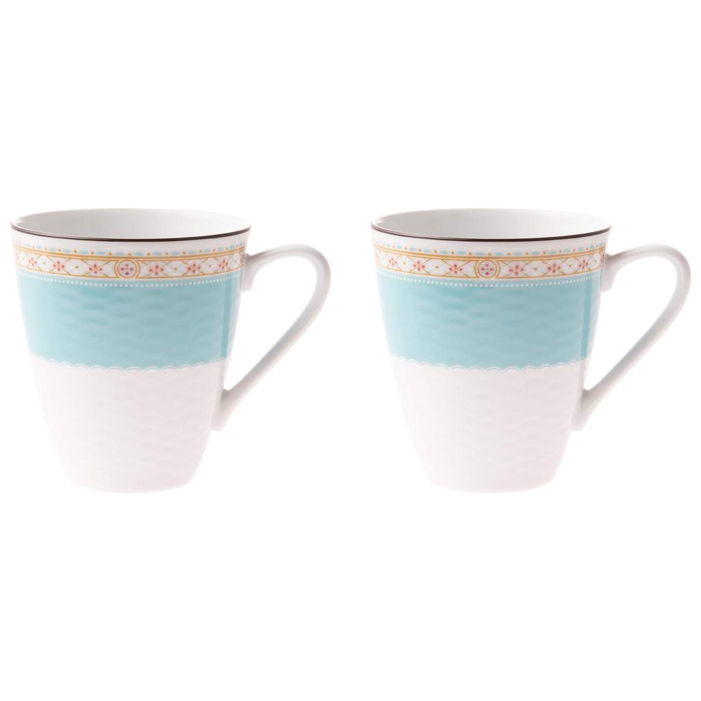 Noritake Becher 295cc Humming Mikrowellengeeignet (Paar) Blau, Sicher, Porzellan, P5355L/1645