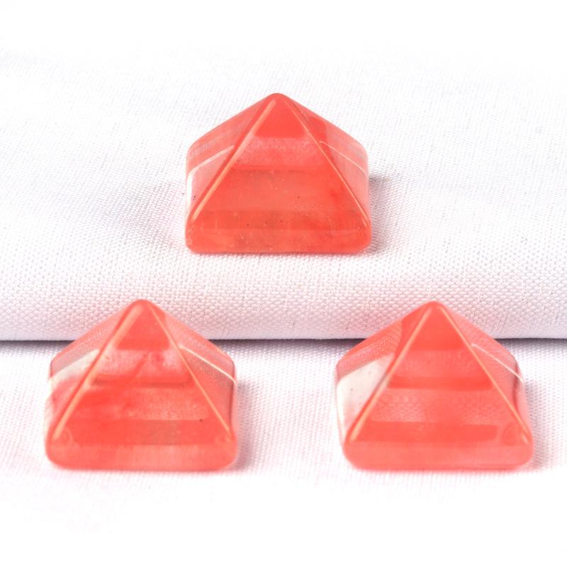 Natural Crystal Gold Letter Cross Pyramid Ornament