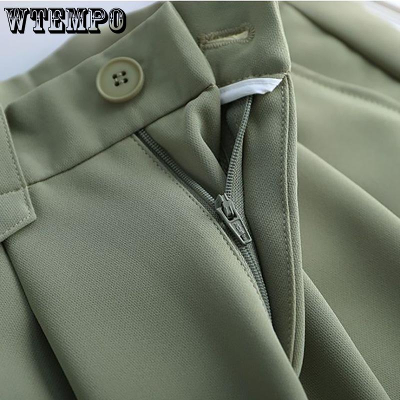 WTEMPO Summer Women's Short Trim Thin High Waist Shorts Loose Wide Leg Shorts Solid Color Thin Section Suit Shorts Casual Shorts