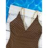 Women Polka Dot One Piece Swimsuit Sexy Deep V Neck Bathing Suit For Beach Pool