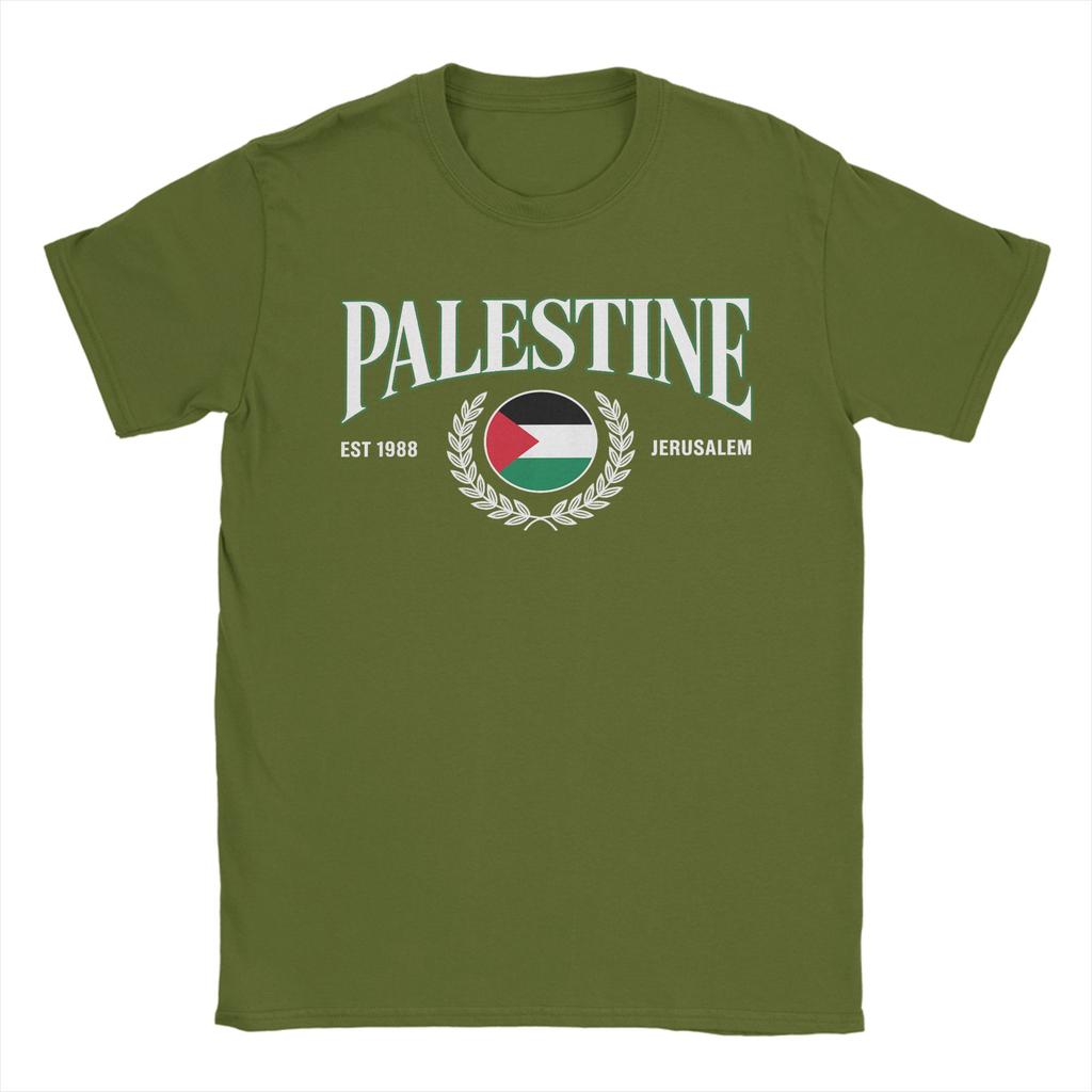 Couple T Shirt Palestine Jerusalem Flag EST 1988 TShirts Summer Tee Shirt Y2K Casual Pattern 100 Cotton Clothes Birthday Gift