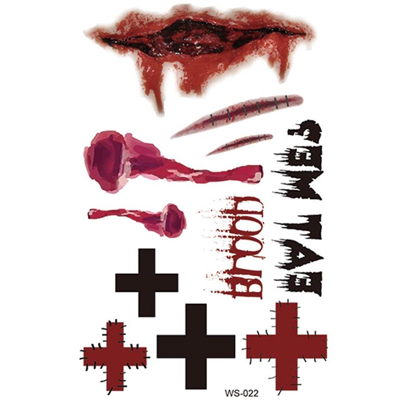 Wasserdichte realistische Halloween Horror Tattoo-Aufkleber