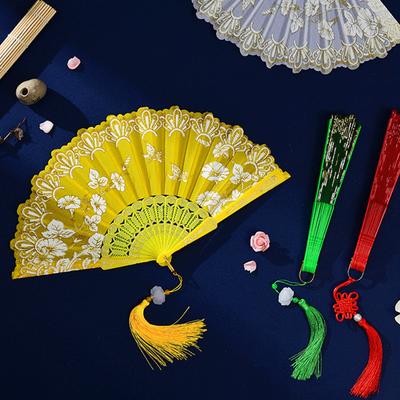 Printed Pattern Decoration Folding Fans Performance Props Dance Party Show Chinese Style Art Craft Gift
