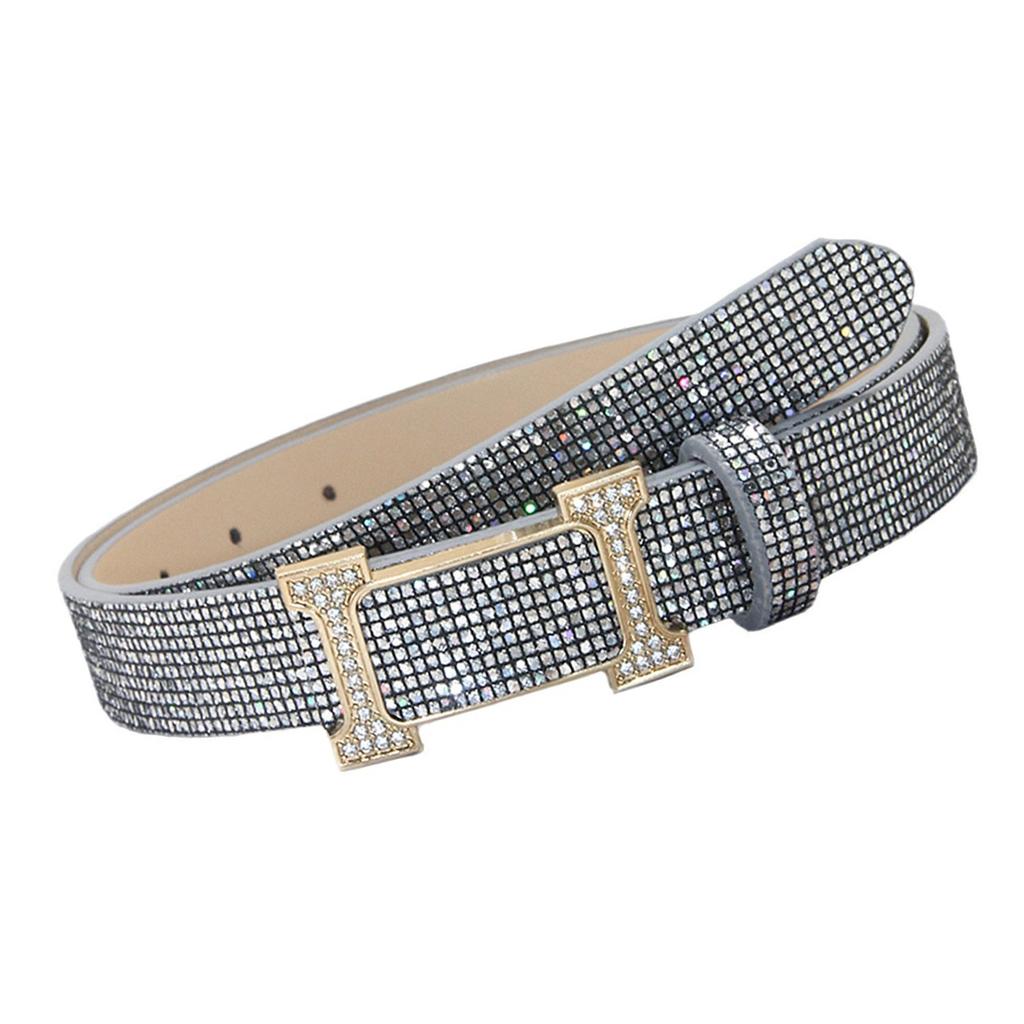 Multiuse Metallic Belt Unisex Design PU Leather Waistbelt Easy Press Buckles Waistband For Jeans Pants Evening Outfit