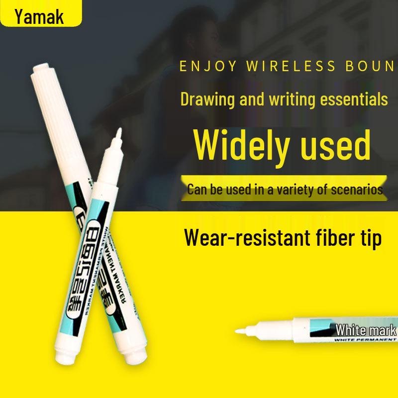 Yamark White Quick-Drying Waterproof Art Marker Pen