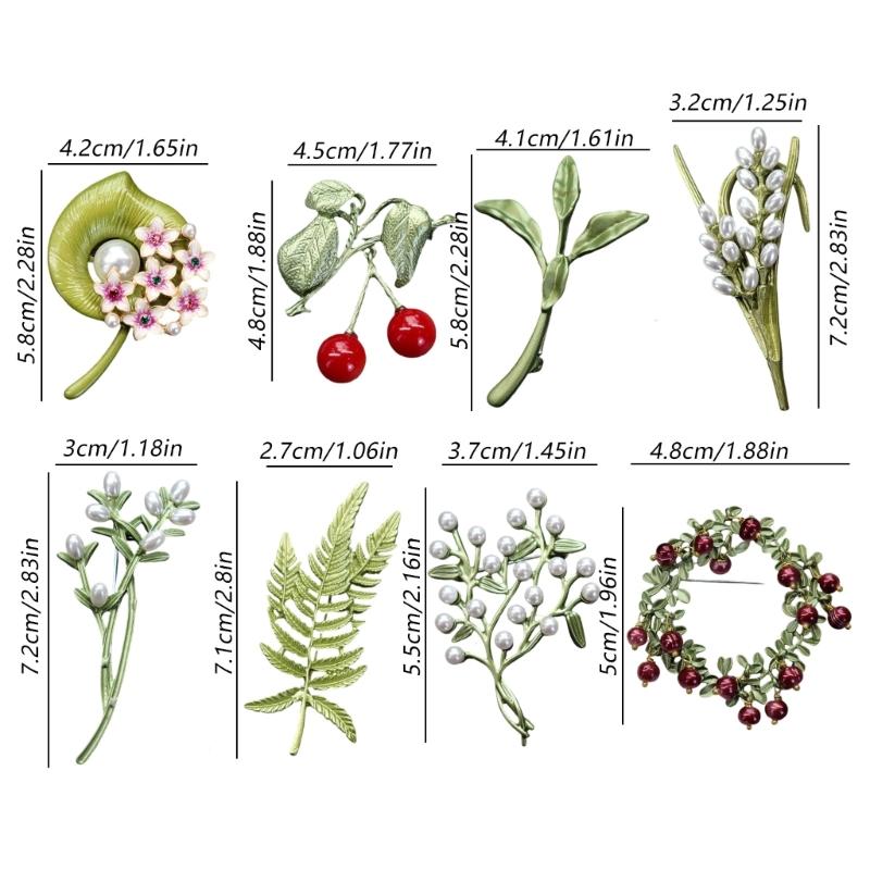 Beautiful Plant Pins Metal Brooches Nature Theme Jewelry Unique Badges Alloy Texture Suitable for Party and Everyday Use