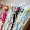 50 Pcs Iridescent Single Rose Sleeves DIY Transparent Flower Wrapping Bag Floral Material Packaging Waterproof